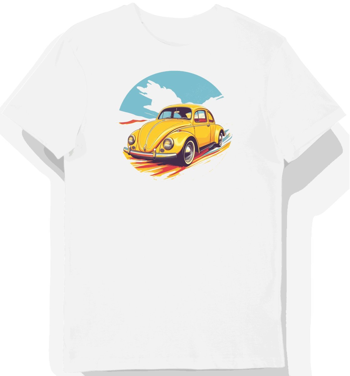 Koszulka męska biała z Klasycznym Volkswagenem Beetle XL