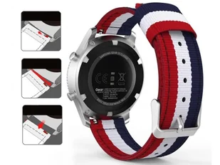 Pasek Welling nylon do Samsung Gear S3 /watch 46mm czerwono biało granatowy (22mm) - Akcesoria do smartwatchy - miniaturka - grafika 8