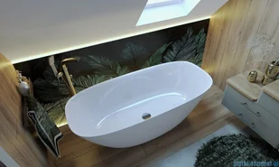 Sanitti Sette wanna wolnostojąca 170x82 + syfon bez przelewu biała PW640021700 ** RABAT W KOSZYKU ** | - Wanny z hydromasażem - miniaturka - grafika 3