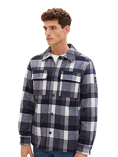 Kurtki męskie - TOM TAILOR Męska kurtka w kratkę, z pikowaną wyściółką wewnętrzną, 32570-Blue Navy Big Check, XXL - grafika 1