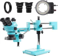 Mikroskopy i lupy - Mikroskop Stereoskopowy Optyczny 7-50X RF4 Oświetlenie 144x LED Techrebal - miniaturka - grafika 1