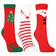 Skarpetki damskie - Skarpetki Świąteczne Skarpety PREZENT NA ŚWIĘTA Mikołaja 3-PAK MORAJ 35-38 - miniaturka - grafika 1