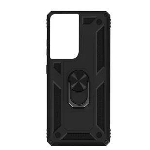 Obudowa tylna Samsung Galaxy S21 Ultra Anti-shock Bi-materiał Pierścień podtrzymujący czarny - Etui i futerały do telefonów - miniaturka - grafika 1