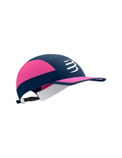 COMPRESSPORT Czapka biegowa 5 PANEL LIGHT CAP mood indigo/magenta - Czapki i chusty sportowe męskie - miniaturka - grafika 1