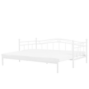 Łóżka - Beliani Łóżko wysuwane metalowe 80 x 200 cm białe TULLE - miniaturka - grafika 1
