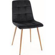 Krzesła - Signal Meble Krzeslo MILA D Velvet Dąb/Czarny Bluvel 19 Klasyczne Salon/Sypialnia/Kuchnia/Jadalnia - miniaturka - grafika 1
