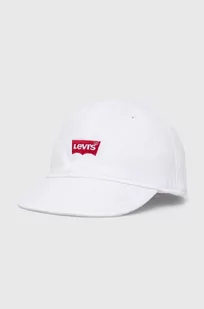 Levi's czapka z daszkiem bawełniana dziecięca LAN LEVI'S BATWING SOFT CAP kolor biały z aplikacją - Czapki dla dzieci - miniaturka - grafika 1