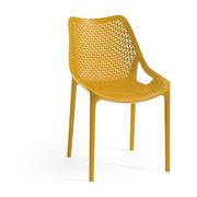Fotele i krzesła ogrodowe - Żółte plastikowe krzesło ogrodowe Bilros – Rojaplast - miniaturka - grafika 1
