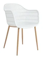 Krzesła - Białe krzesło ażurowe L4-P07 - miniaturka - grafika 1