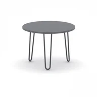 Sprzęt konferencyjny i radiowęzłowy - B2B Partner Okrągły stół konferencyjny SPIDER, średnica 600 mm, czarny stelaż, blat grafitowy 498024 - miniaturka - grafika 1