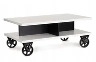 Ławy i stoliki kawowe - Stolik Kawowy Mały Na Kółkach Nowoczesny Pod Laptopa Agata 100cm Biały Mat - miniaturka - grafika 1