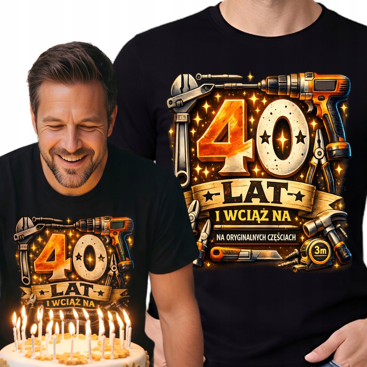Koszulka na 40 Urodziny Prezent Dla Niego Na Oryginalnych Częściach XL