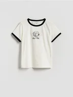 Koszulki dla dziewczynek - Reserved - T-shirt z nadrukiem - złamana biel - miniaturka - grafika 1