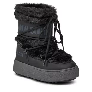 Śniegowce Moon Boot Jtrack Faux Fur Wp 34300900001 Black 001 - Buty dla chłopców - miniaturka - grafika 1