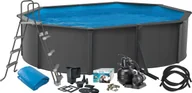 Baseny ogrodowe - Swim & Fun Basic Pool Oval 490 x 360 x 120 cm, Anthracite Grey - miniaturka - grafika 1