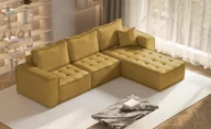 Narożniki - Sofa w kształcie L maxi BOHOO narożnik tkanina Raven żółty prawy - miniaturka - grafika 1