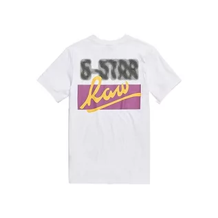 Koszulki męskie - G-STAR RAW Męski T-shirt z tyłu Slim R T, Biały (White D23730-336-110), S - grafika 1