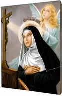 Ikony i obrazy sakralne - Święta Rita z Cascii - obraz religijny na desce lipowej - miniaturka - grafika 1