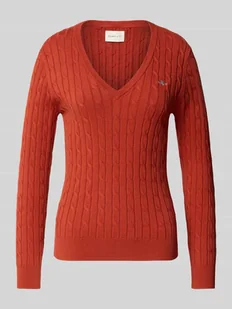Sweter z dzianiny z prążkowanymi wykończeniami - Swetry damskie - miniaturka - grafika 1