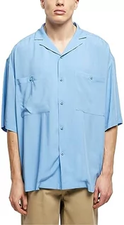 Koszule męskie - Urban Classics Męska koszula oversized Resort, oversized Resort, dostępna w wielu różnych kolorach, rozmiary S-5XL, niebieski poziomy., 5XL - grafika 1