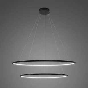 Altavola Design: Lampa Ledowe Okręgi No. 2 czarna Φ80 cm in 4k (Barwa światła barwa dzienna, Kierunek padania światła do wewnątrz, Kolor Czarny, Możliwość ściemniania nie) - Oprawy, klosze i abażury - miniaturka - grafika 1