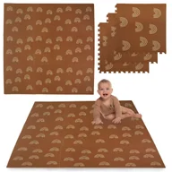 Puzzle - Mata piankowa podłogowa Humbi 180x180 Duże puzzle piankowe wodoodporne bezpieczne 9 szt. brązowy łuki tęcza - miniaturka - grafika 1