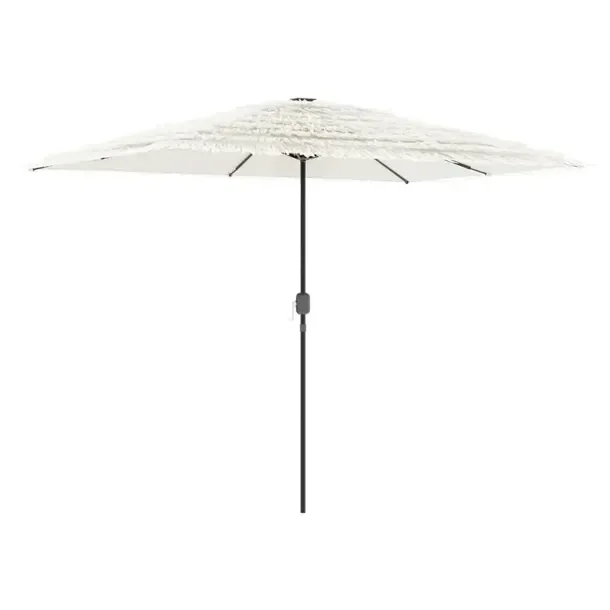 Parasol ogrodowy z mechanizmem korbowym, biały, 300x200x250 cm