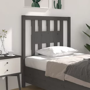 Lumarko Wezgłowie łóżka, szare, 96x4x100 cm, lite drewno sosnowe - Inne meble do sypialni - miniaturka - grafika 1