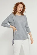 Swetry damskie - Sweter damski z ozdobnym wiązaniem - Monnari - miniaturka - grafika 1