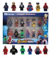 Figurki dla dzieci - ZESTAW 12 FIGUREK LUDZIKÓW FIGURKI Z KLOCKÓW SUPERBOHATERÓW AVENGERS SPIDERMAN BATMAN HULK THOR SUPERMAN - miniaturka - grafika 1