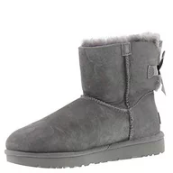 Botki damskie - UGG Mini Bailey Bow Ii Botki/Buty Za Kostkę Kobiety Szary - 38 - Buty Za Kostkę Shoes - miniaturka - grafika 1