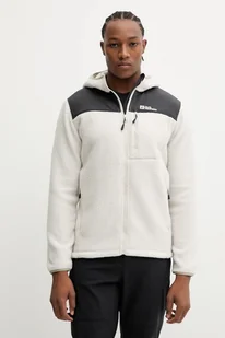 Jack Wolfskin bluza sportowa KAMMWEG PILE męska kolor beżowy z kapturem gładka 1711271 - Bluzy męskie - miniaturka - grafika 1