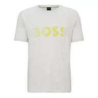 Koszulki męskie - BOSS Koszulka męska Tee 1 z bawełnianego dżerseju z nadrukiem logo, Light/Pastel Grey57, 4XL - miniaturka - grafika 1