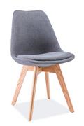 Krzesła - Signal Krzesło DIOR z poduszką, dębowe nogi, ciemny szary TAP.32 - miniaturka - grafika 1