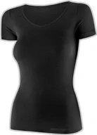 Koszulki sportowe damskie - Brubeck SS1398W Koszulka damska z krótkim rękawem COMFORT MERINO czarny S - miniaturka - grafika 1