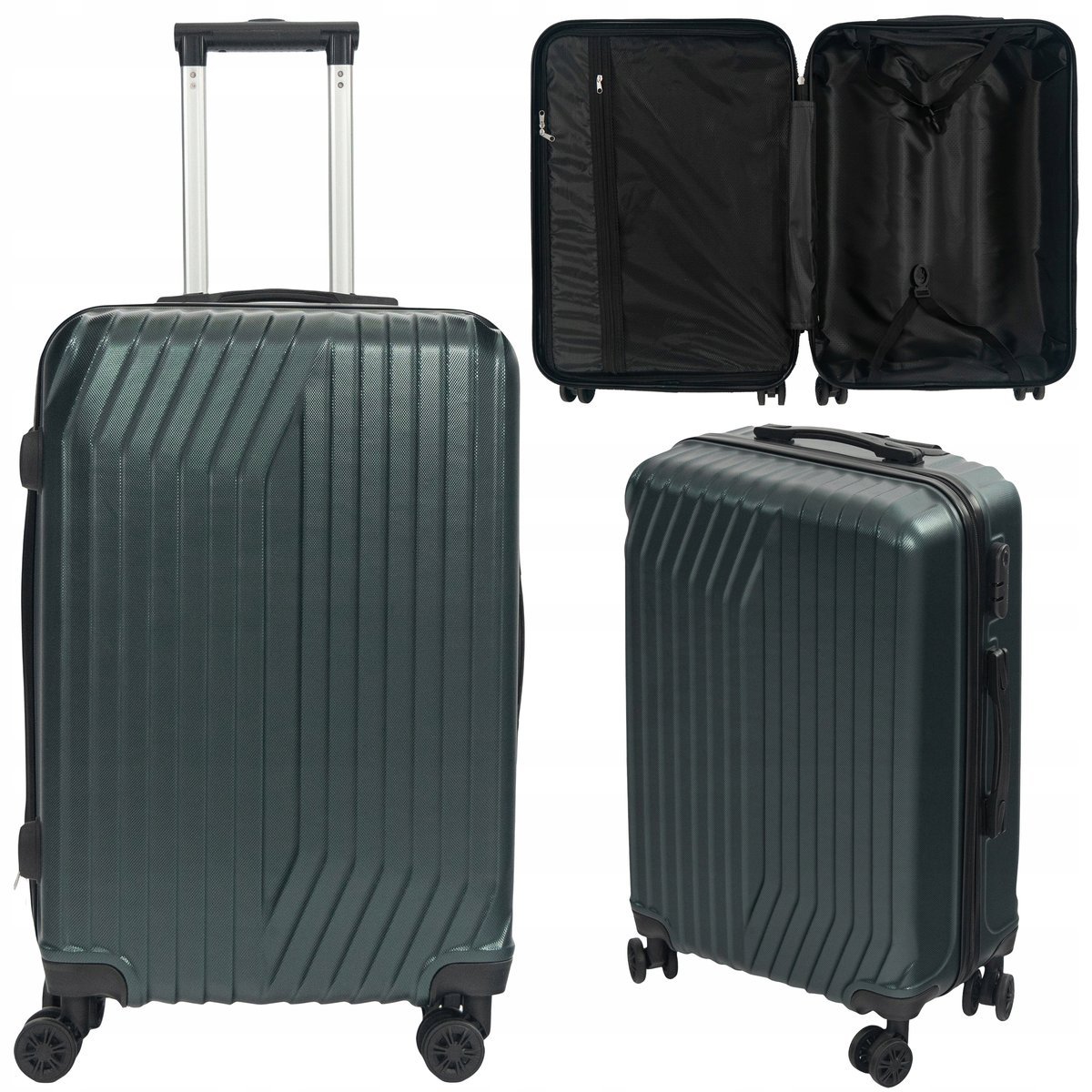 ŚREDNIA WALIZKA PODRÓŻNA XL 63 L Bagaż na Kółkach ABS Twarda Lekka Samolot