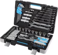Zestawy narzędziowe - MEGA Zestaw 91 szt. nasadki 1/2" 1/4", bity, klucze crv 58091 - miniaturka - grafika 1