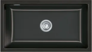 Zlewozmywak ceramiczny SYSTEMCERAM Mera 80 U Nero Korek automatyczny 5370 02 68 - Zlewozmywaki - miniaturka - grafika 1