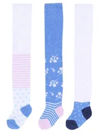 Rajstopy - 3x Niebiesko-białe rajstopy dziewczęce EARLY DAYS - Rozmiar - 18-24 m 92 cm - miniaturka - grafika 1