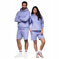 Dresy męskie - Komplet dresowy UNISEX bluza z kapturem szorty lawendowy Z110 V9 r. XL/XXL - miniaturka - grafika 1