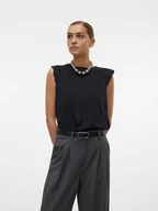 Koszulki i topy damskie - Vero Moda Koszulka w kolorze czarnym - miniaturka - grafika 1