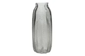Wazony i flakony - Wazon szary szklany 12x29.5cm - miniaturka - grafika 1