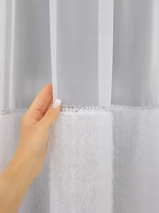 FIRANA GOTOWA Z PUSZYSTYM MATERIAŁEM BIAŁE FIRANKI DO SALONU WOAL 400/150 - Firany - miniaturka - grafika 1