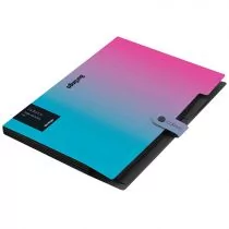 Berlingo, Teczka Pp A4, Zatrzask, 5 przegród, Niebieski/Róż, Radiance, folia, 080215 - Teczki i skoroszyty - miniaturka - grafika 1