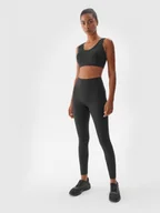 Spodnie sportowe damskie - Damskie legginsy treningowe 4F 4FWAW24TFTIF317 - czarne - miniaturka - grafika 1