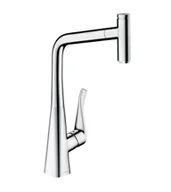 Baterie kuchenne - Hansgrohe M71 - Bateria zlewozmywakowa Metris Select z wyciąganą wylewką, sBox,  EcoSmart, chrom 73807000 - miniaturka - grafika 1