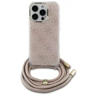 Etui i futerały do telefonów - Guess GUHCP16SHC4SEP iPhone 16 6.1"       różowy/pink hardcase Crossbody Cord 4G Print - miniaturka - grafika 1
