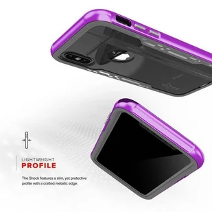 Zizo Shock Case Pancerne etui iPhone Xs / X z hartowanym szkłem na ekran (Purple/Gray) - Etui i futerały do telefonów - miniaturka - grafika 11