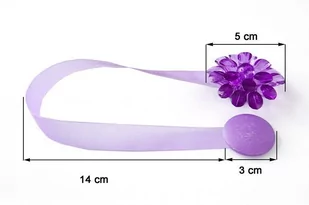 Eurofirany Magnes dekoracyjny kwiatek fioletowy - Akcesoria do wystroju okien - miniaturka - grafika 1