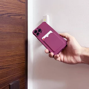 Card Armor Case etui pokrowiec do iPhone 11 Pro Max portfel na kartę silikonowe pancerne etui Air Bag różowy - Etui i futerały do telefonów - miniaturka - grafika 7